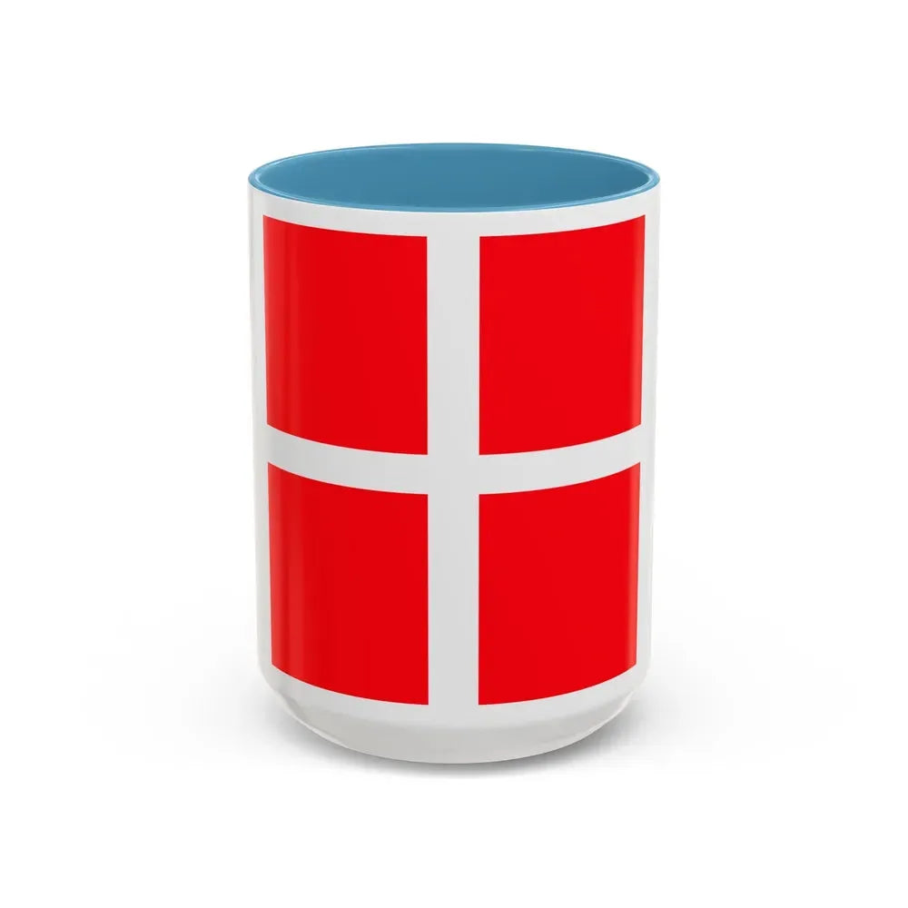 Flag of Mendrisio Switzerland - Accent Coffee Mug 15oz Light Blue - Go Mug Yourself
