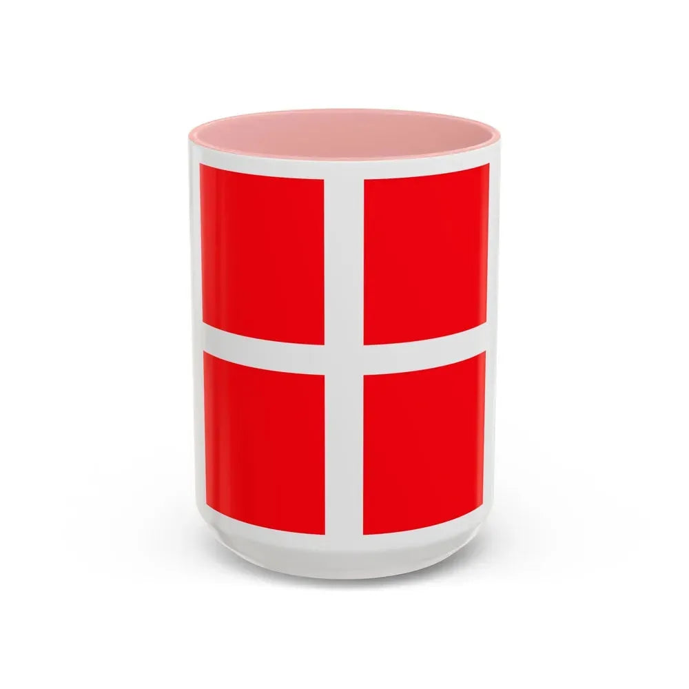 Flag of Mendrisio Switzerland - Accent Coffee Mug 15oz Pink - Go Mug Yourself