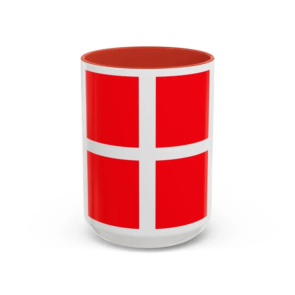 Flag of Mendrisio Switzerland - Accent Coffee Mug 15oz Red - Go Mug Yourself
