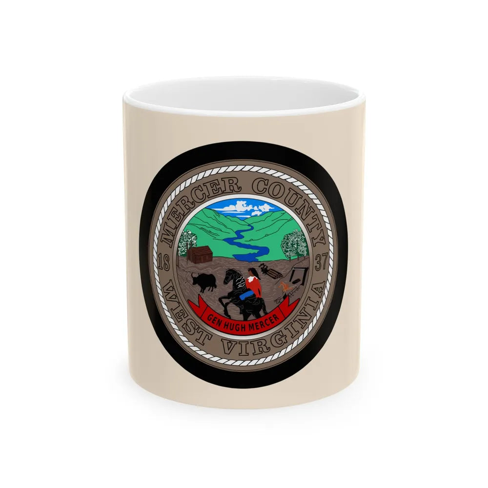 Flag of Mercer County West Virginia (United States) White Coffee Mug 11oz - Go Mug Yourself