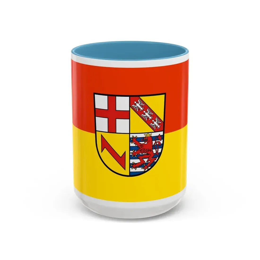 Flag of Merzig Wadern Germany - Accent Coffee Mug 15oz Light Blue - Go Mug Yourself
