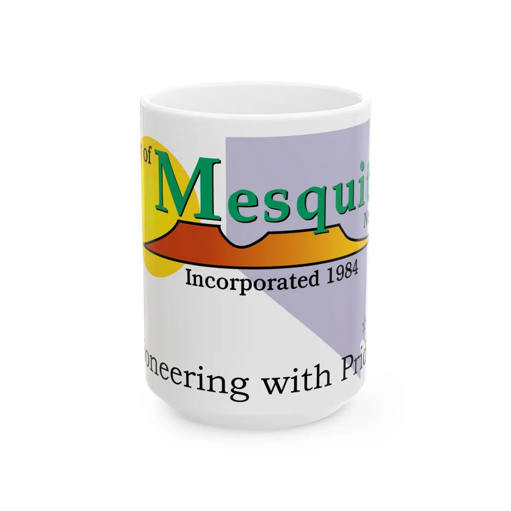 Flag of Mesquite Nevada (United States) White Coffee Mug 15oz - Go Mug Yourself