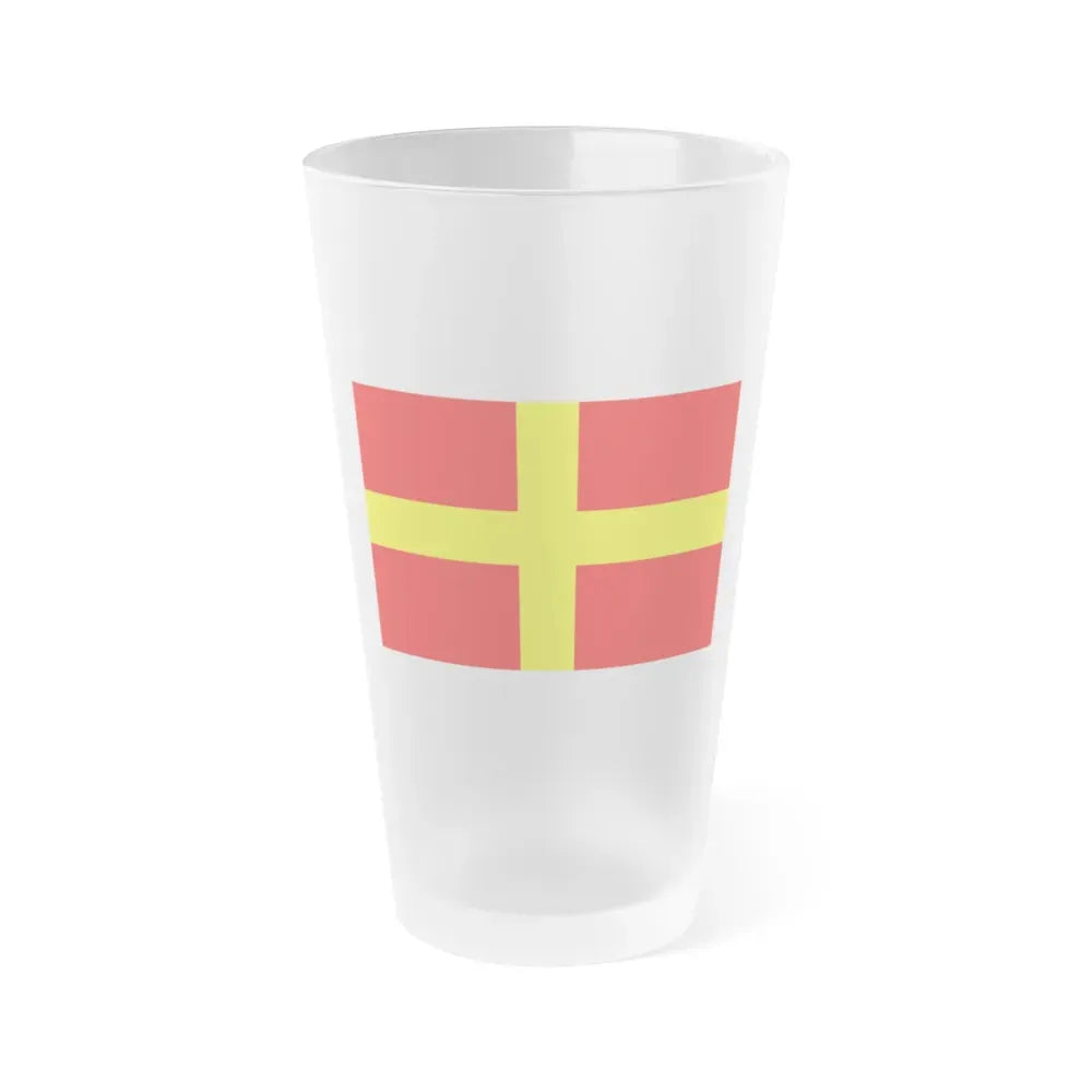 Flag of Messina Italy - Frosted Pint Glass 16oz 16oz Frosted - Go Mug Yourself