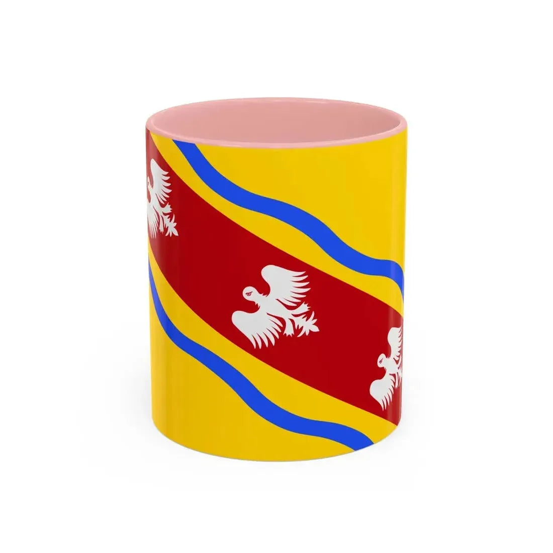 Flag of Meurthe et Moselle France - Accent Coffee Mug 11oz Pink - Go Mug Yourself
