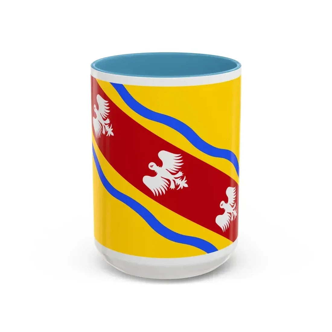 Flag of Meurthe et Moselle France - Accent Coffee Mug 15oz Light Blue - Go Mug Yourself