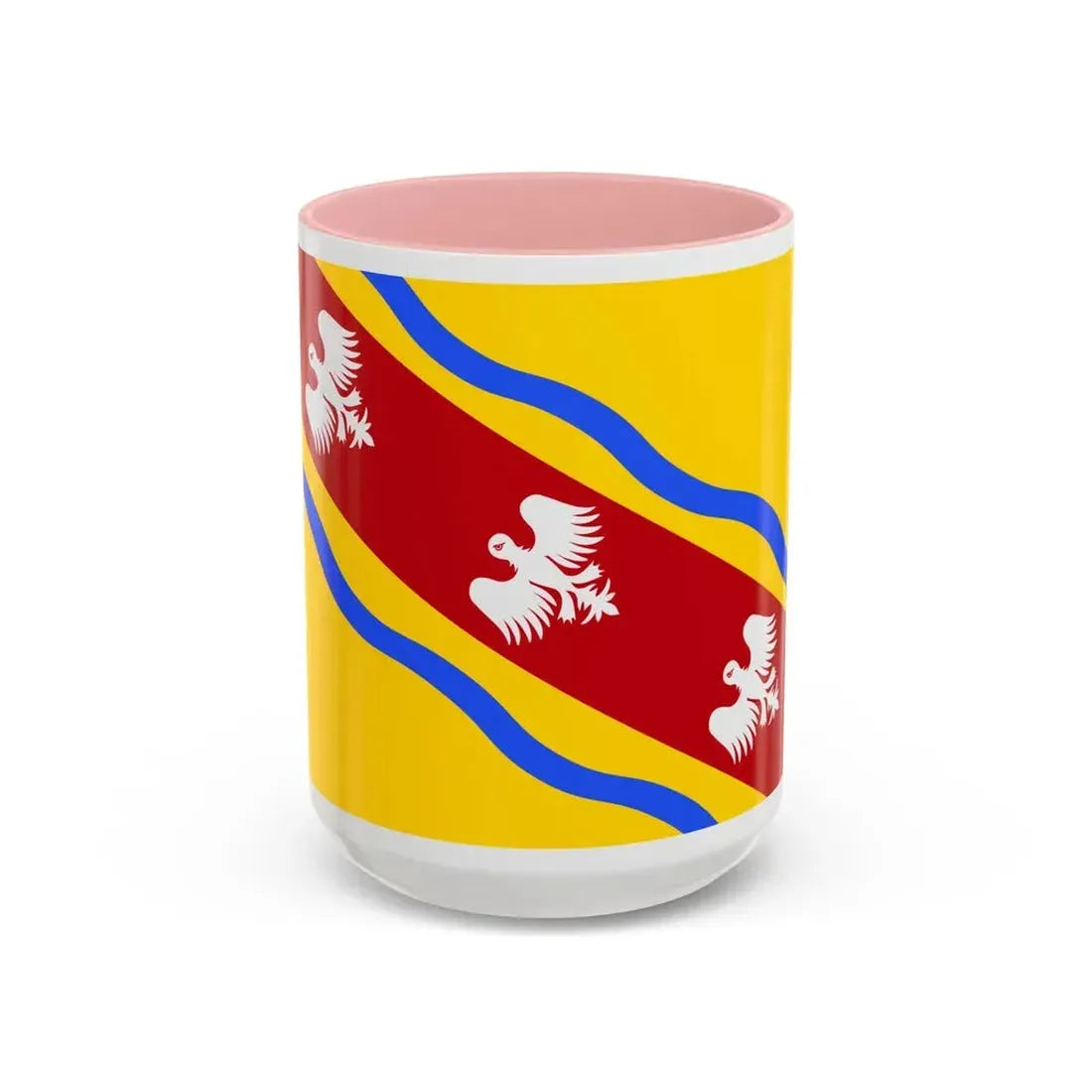 Flag of Meurthe et Moselle France - Accent Coffee Mug 15oz Pink - Go Mug Yourself