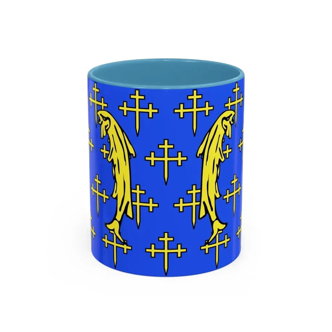Flag of Meuse France 2 - Accent Coffee Mug 11oz Light Blue - Go Mug Yourself