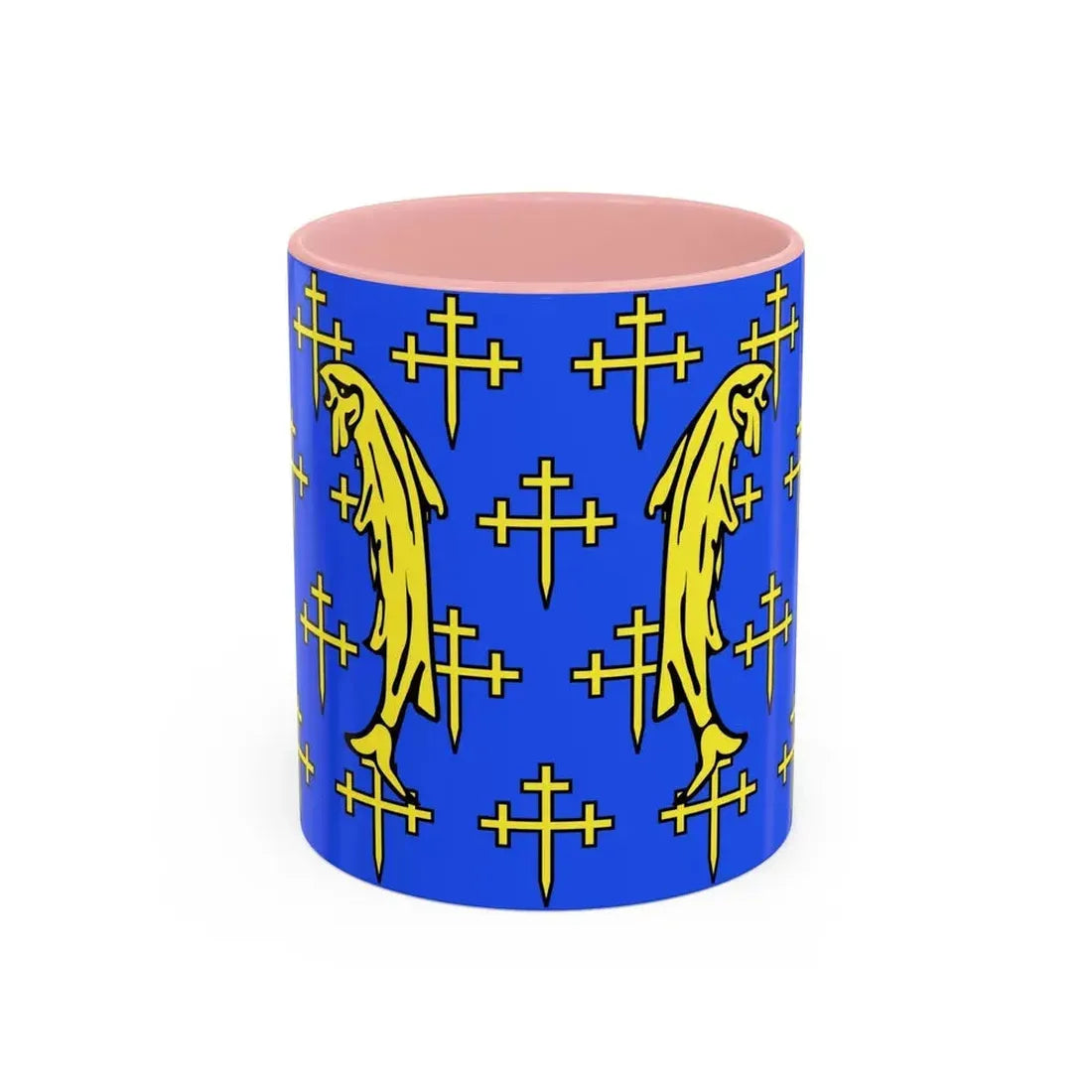 Flag of Meuse France 2 - Accent Coffee Mug 11oz Pink - Go Mug Yourself