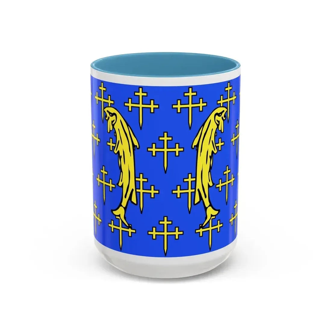 Flag of Meuse France 2 - Accent Coffee Mug 15oz Light Blue - Go Mug Yourself