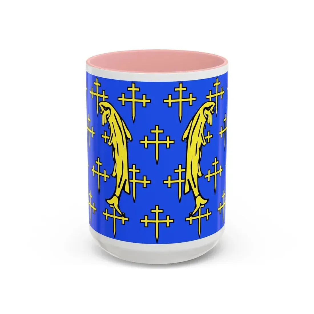 Flag of Meuse France 2 - Accent Coffee Mug 15oz Pink - Go Mug Yourself