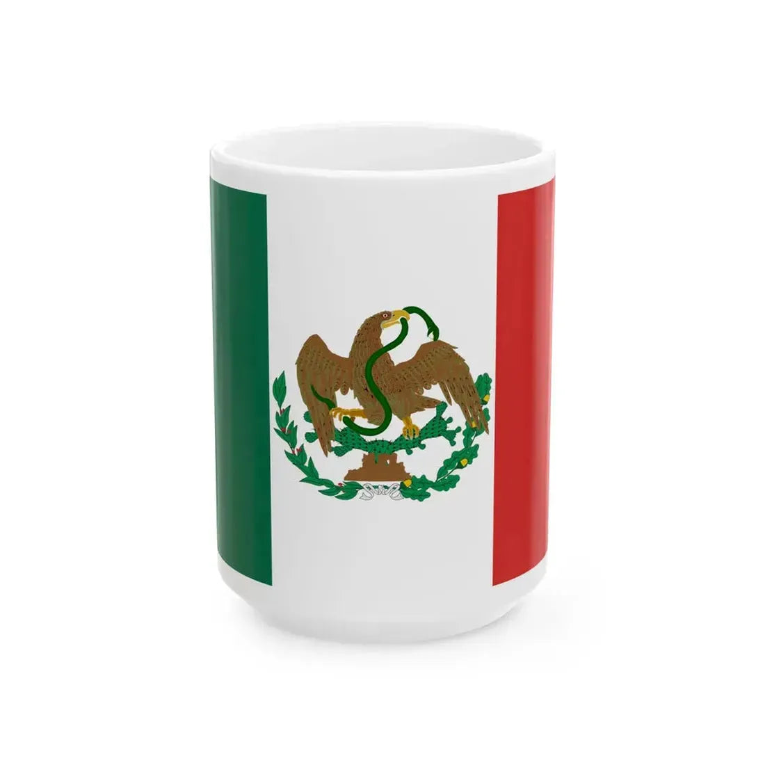 Flag of Mexico 1823-1864 1867-1893 (Mexico) White Coffee Mug 15oz - Go Mug Yourself