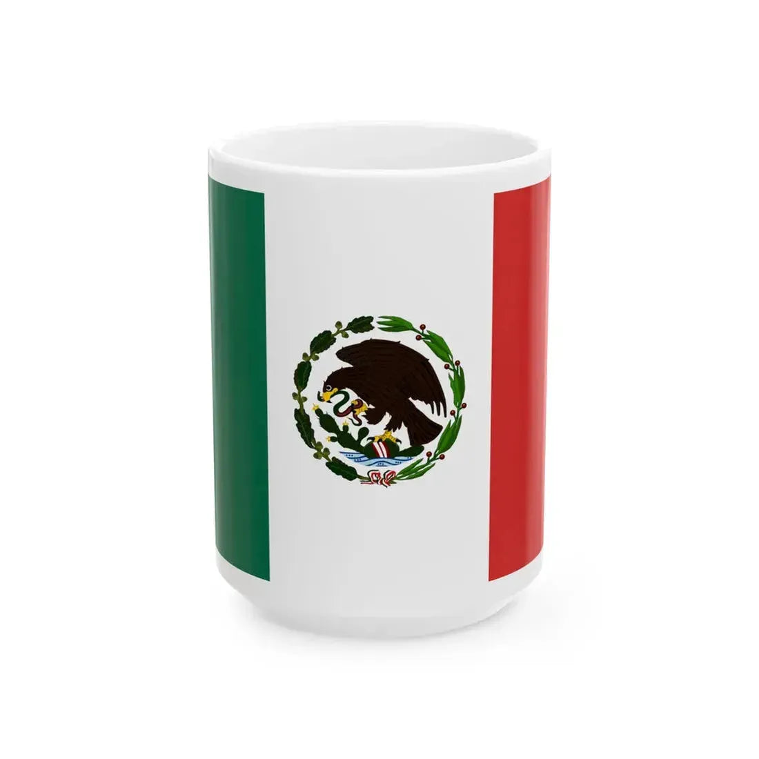 Flag of Mexico 1934-1968 2 (Mexico) White Coffee Mug 15oz - Go Mug Yourself