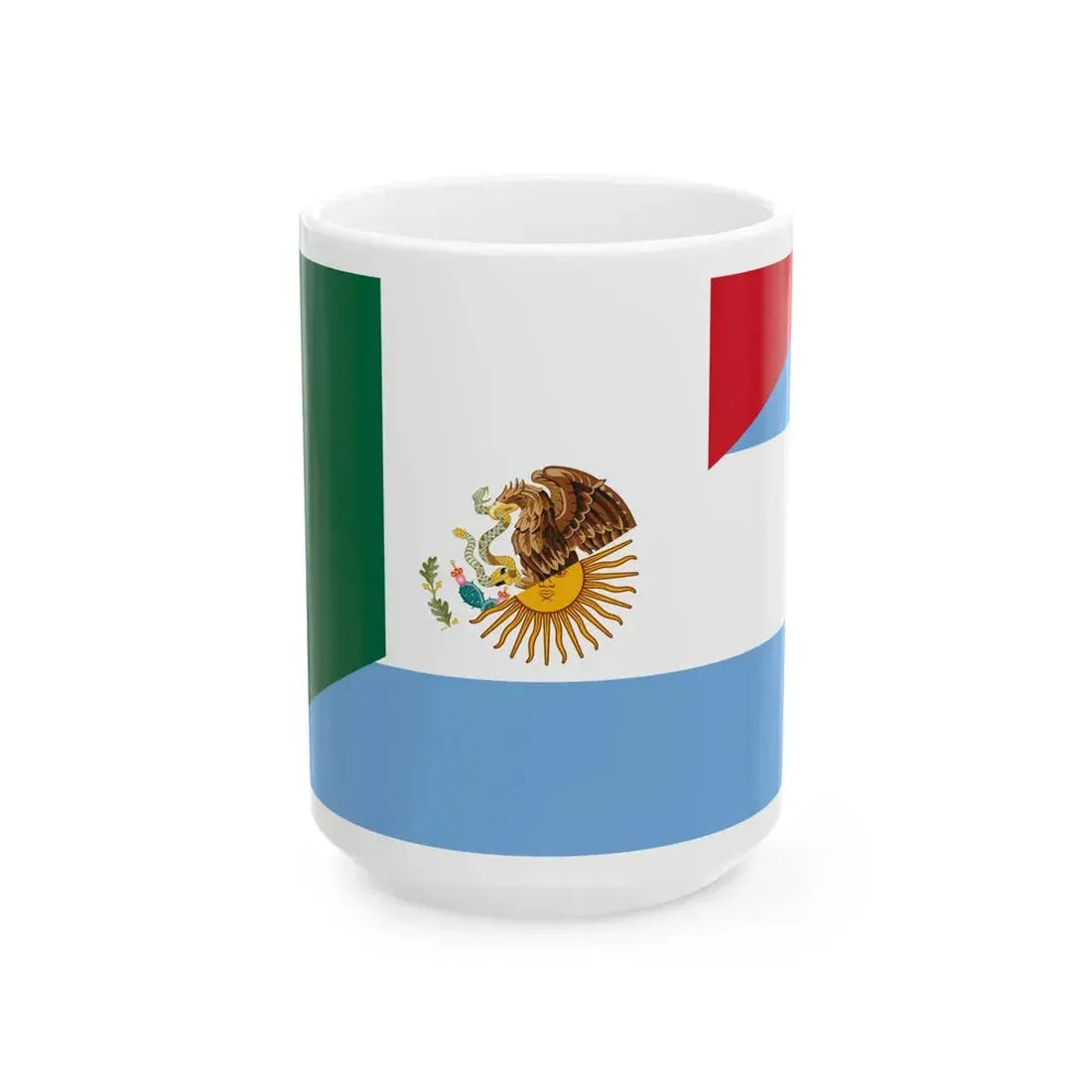 Flag of Mexico and Argentina (Mexico) White Coffee Mug 15oz - Go Mug Yourself