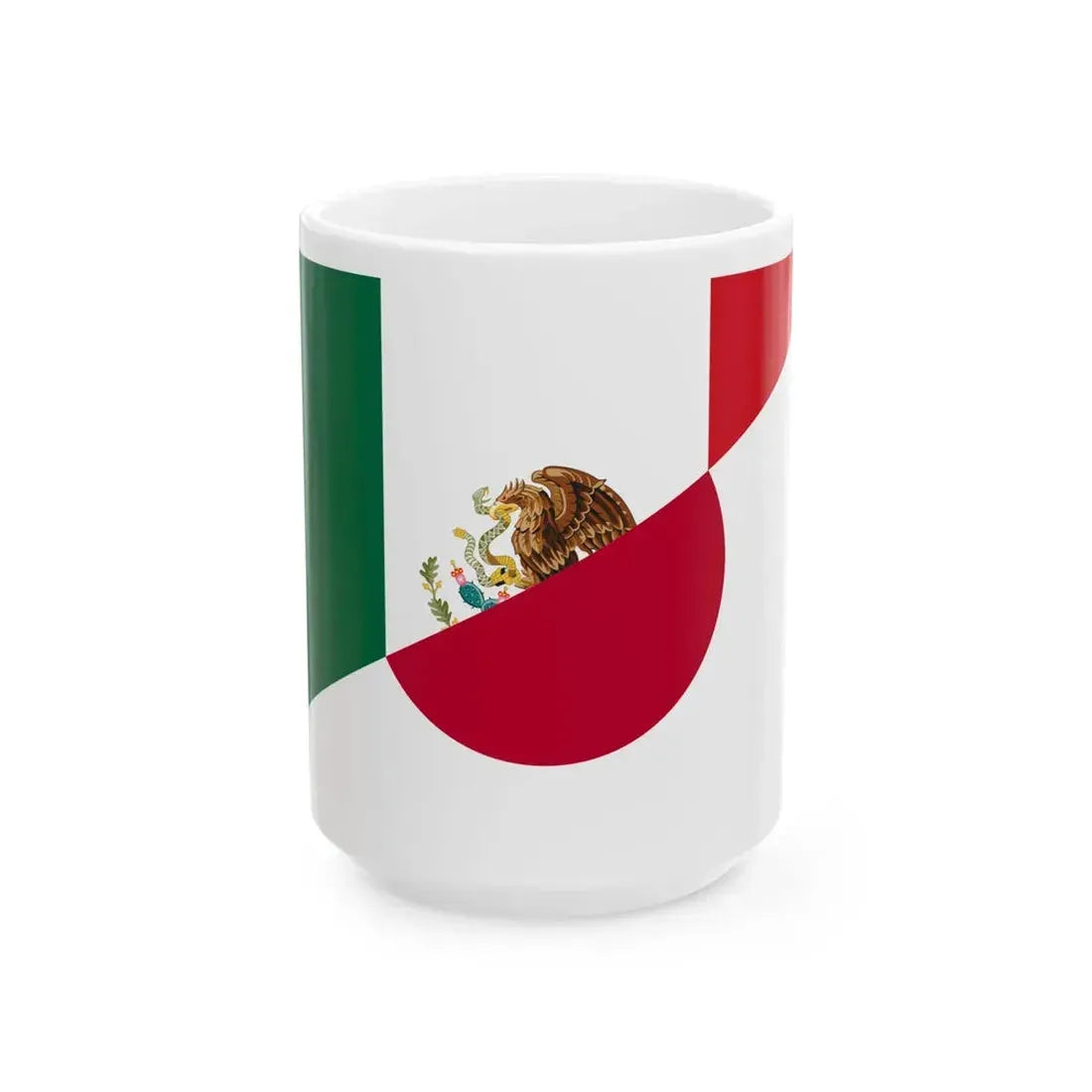 Flag of Mexico and Japan (Japan) White Coffee Mug 15oz - Go Mug Yourself