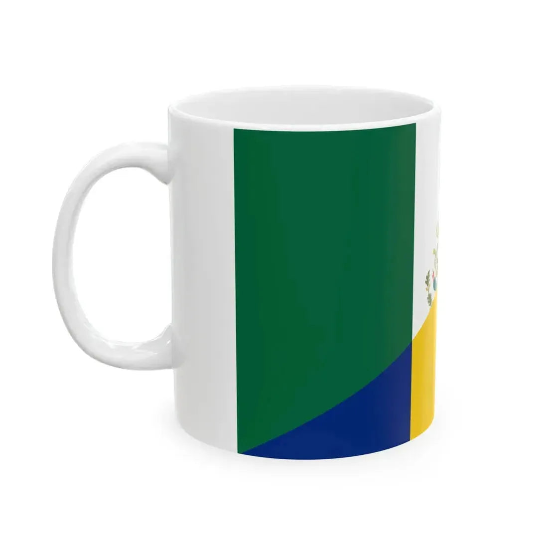 Flag of Mexico and Romania (Mexico) White Coffee Mug - Go Mug Yourself
