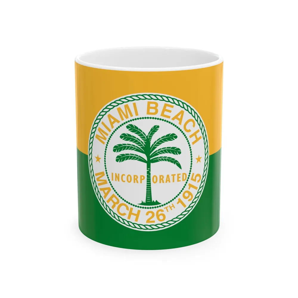 Flag of Miami Beach Florida (United States) White Coffee Mug 11oz - Go Mug Yourself