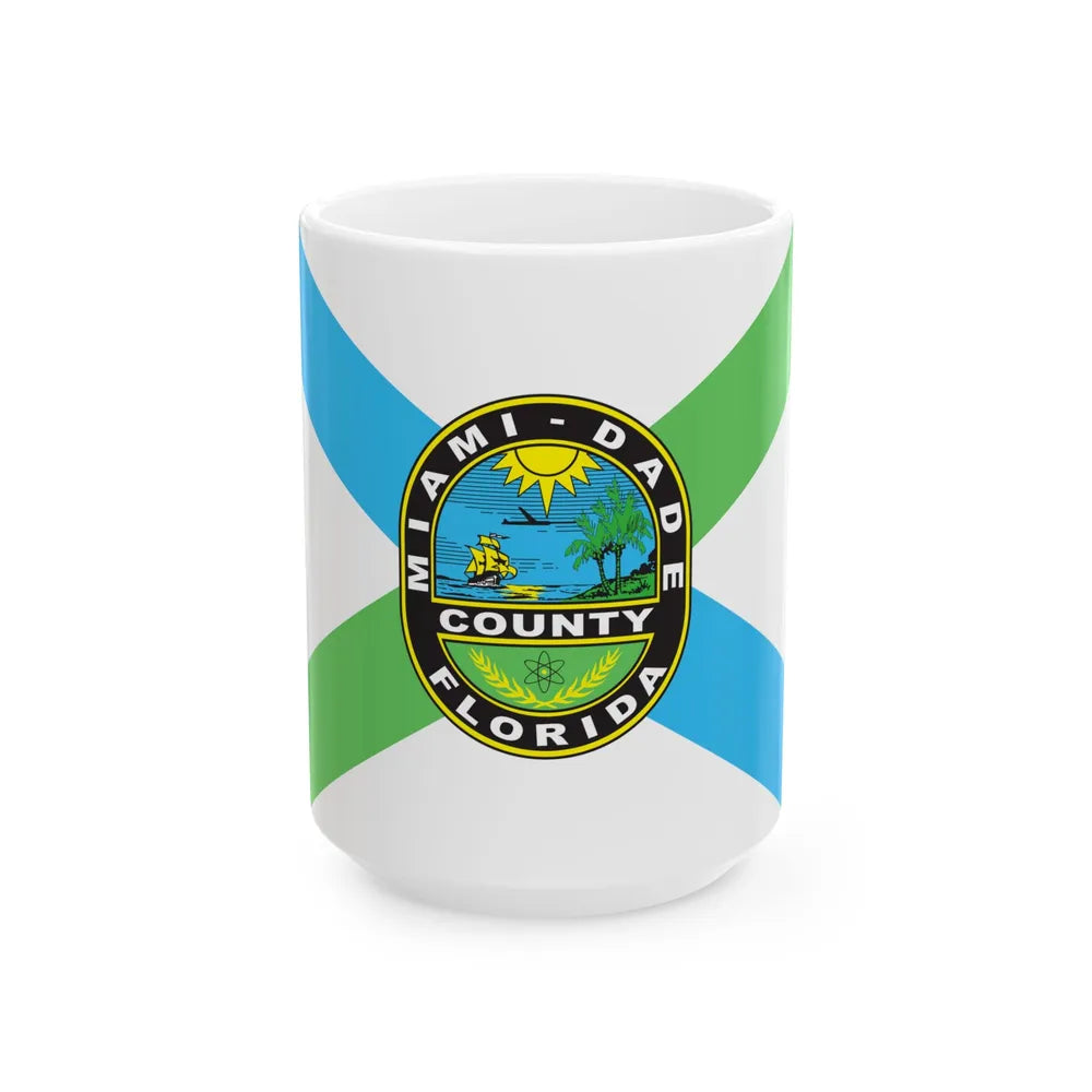 Flag of Miami-Dade County Florida (United States) White Coffee Mug 15oz - Go Mug Yourself