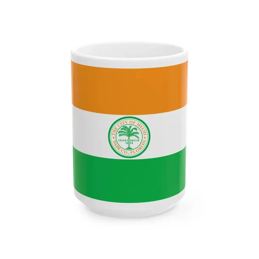 Flag of Miami Florida (United States) White Coffee Mug 15oz - Go Mug Yourself