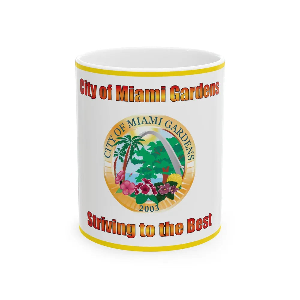 Flag of Miami Gardens Florida (United States) White Coffee Mug 11oz - Go Mug Yourself