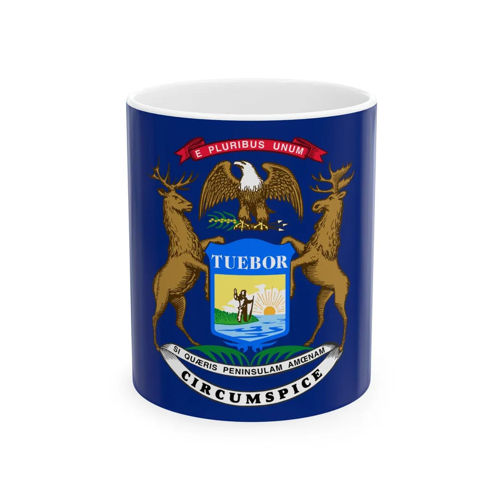 Flag of Michigan (United States) White Coffee Mug 11oz - Go Mug Yourself
