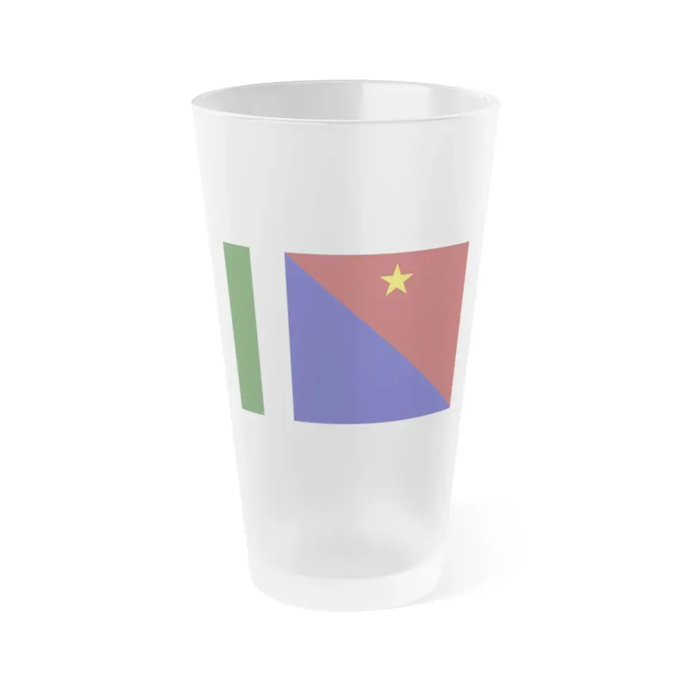 Flag of Milne Bay Papa New Guinea - Frosted Pint Glass 16oz 16oz Frosted - Go Mug Yourself