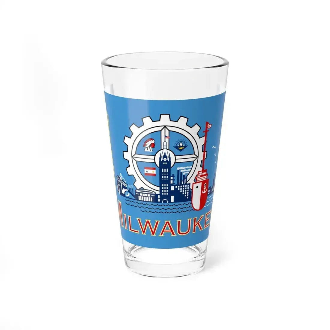 Flag of Milwaukee, Wisconsin - Pint Glass 16oz 16oz - Go Mug Yourself