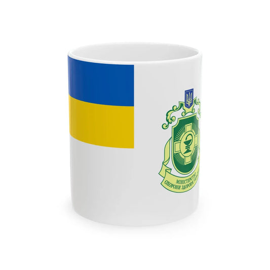 Flag of Ministry of Healthcare of Ukraine (Ukraine) White Coffee Mug 11oz - Go Mug Yourself