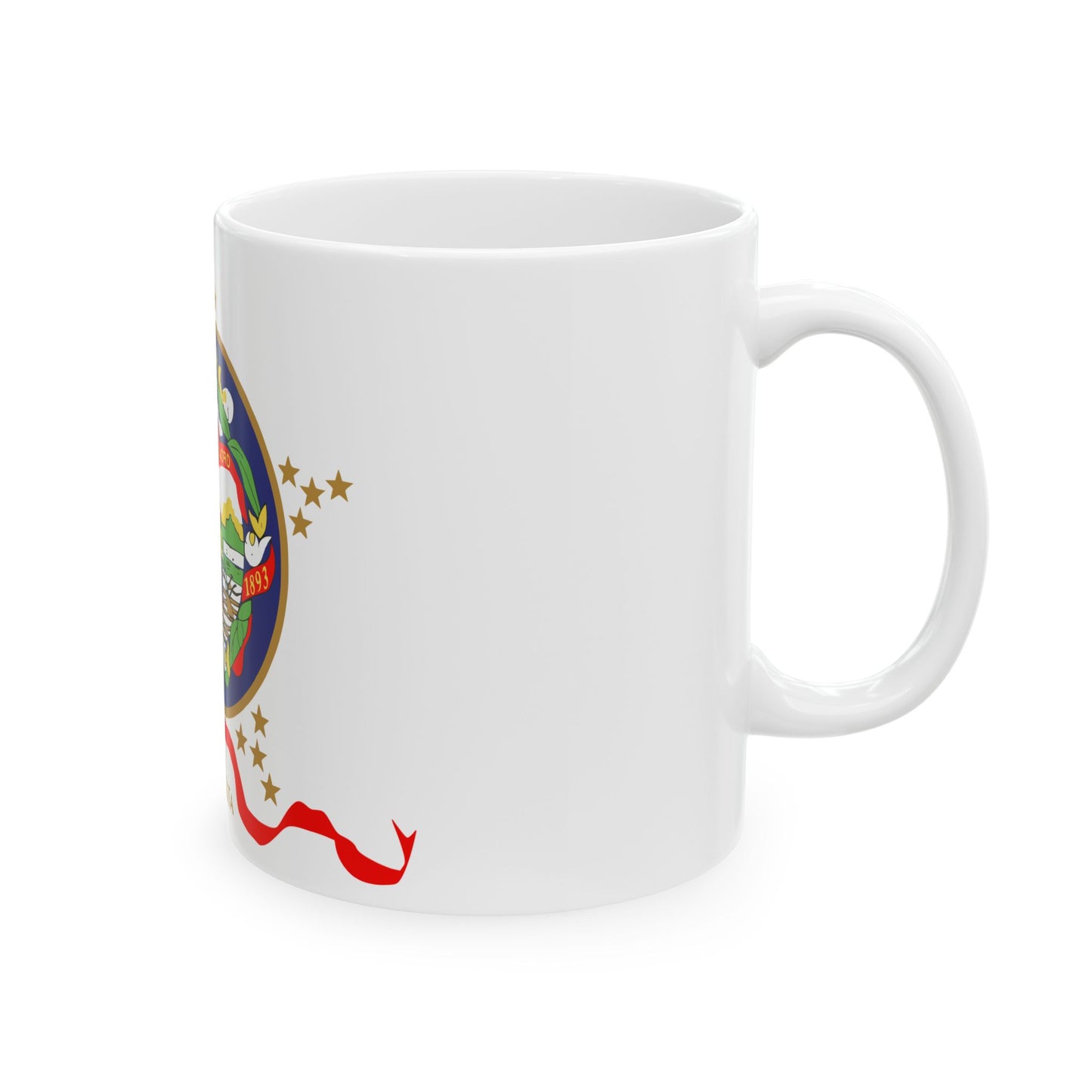 Flag of Minnesota 1893-1957 obverse 3.5 ratio (United States) White Coffee Mug-Go Mug Yourself