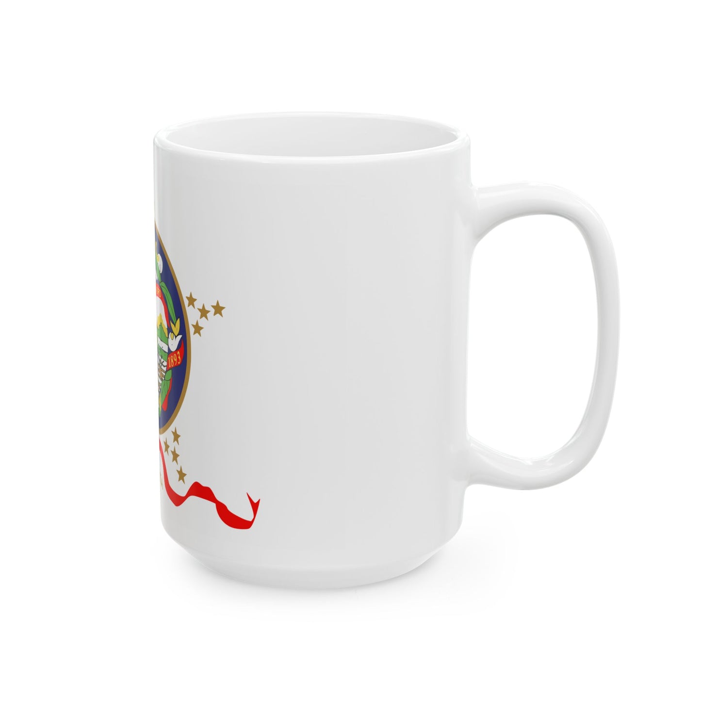 Flag of Minnesota 1893-1957 obverse 3.5 ratio (United States) White Coffee Mug-Go Mug Yourself