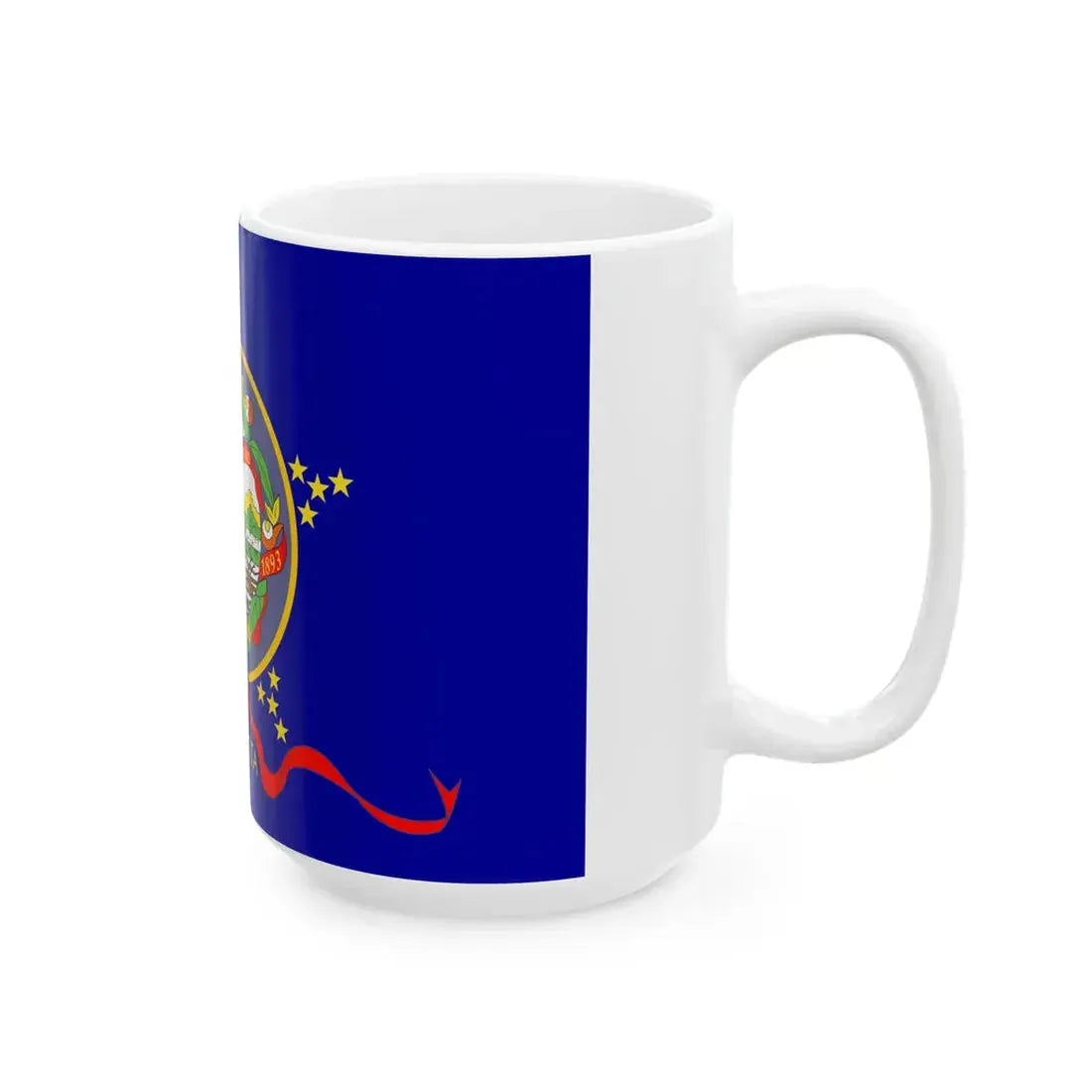 Flag of Minnesota 1893 (United States) White Coffee Mug - Go Mug Yourself