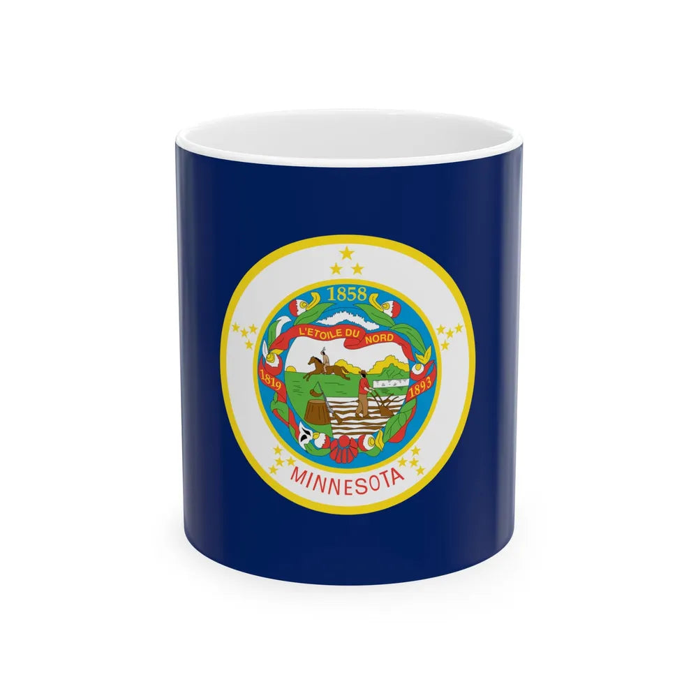 Flag of Minnesota 1957-1983 (United States) White Coffee Mug 11oz - Go Mug Yourself
