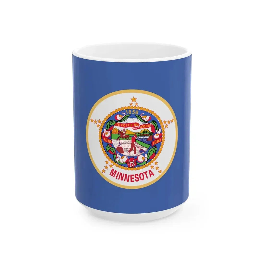 Flag of Minnesota 1983-2024 (United States) White Coffee Mug 15oz - Go Mug Yourself