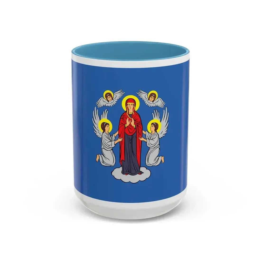 Flag of Minsk Miensk Russia - Accent Coffee Mug 15oz Light Blue - Go Mug Yourself