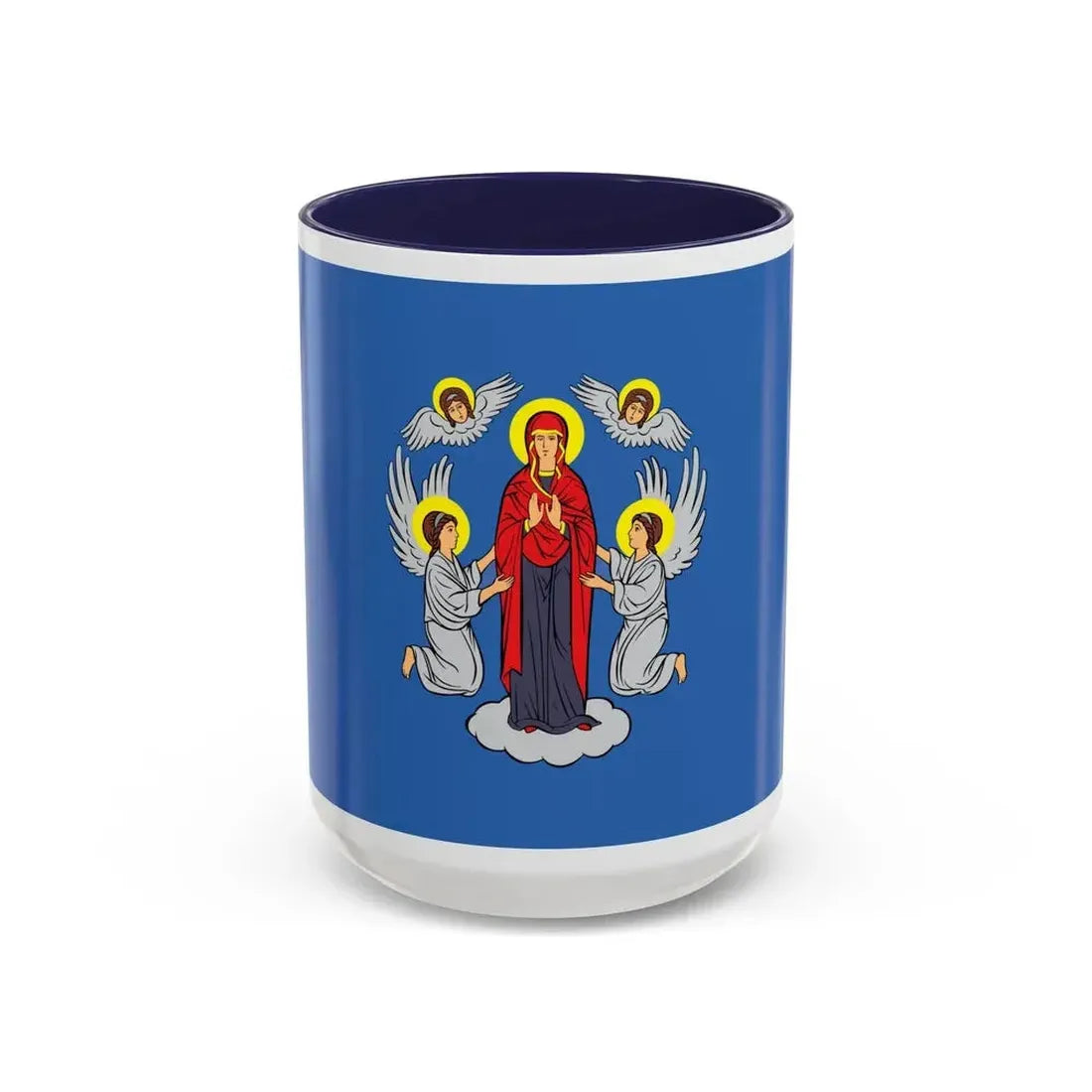 Flag of Minsk Miensk Russia - Accent Coffee Mug 15oz Navy - Go Mug Yourself