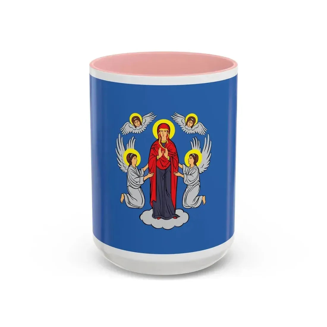 Flag of Minsk Miensk Russia - Accent Coffee Mug 15oz Pink - Go Mug Yourself