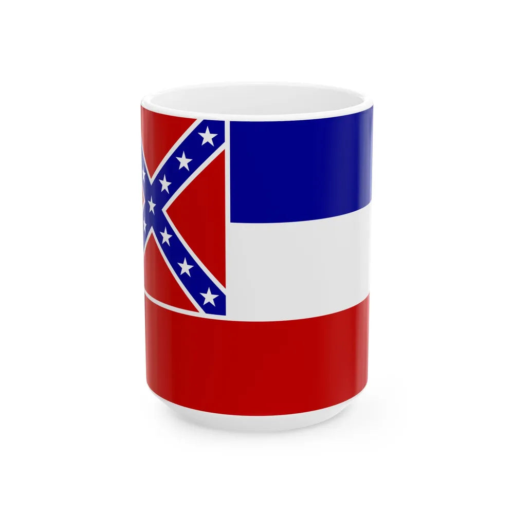 Flag of Mississippi 1996-2001 (United States) White Coffee Mug 15oz - Go Mug Yourself