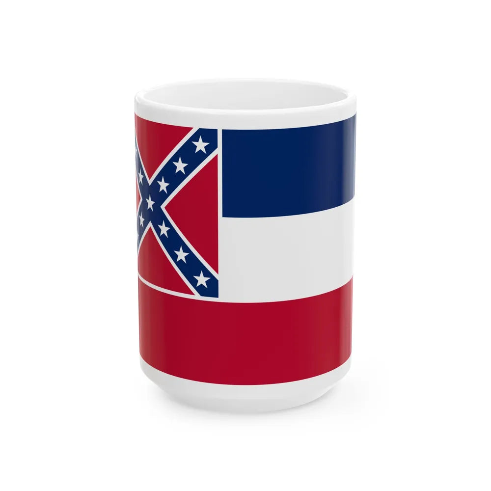 Flag of Mississippi 2001-2020 (United States) White Coffee Mug 15oz - Go Mug Yourself