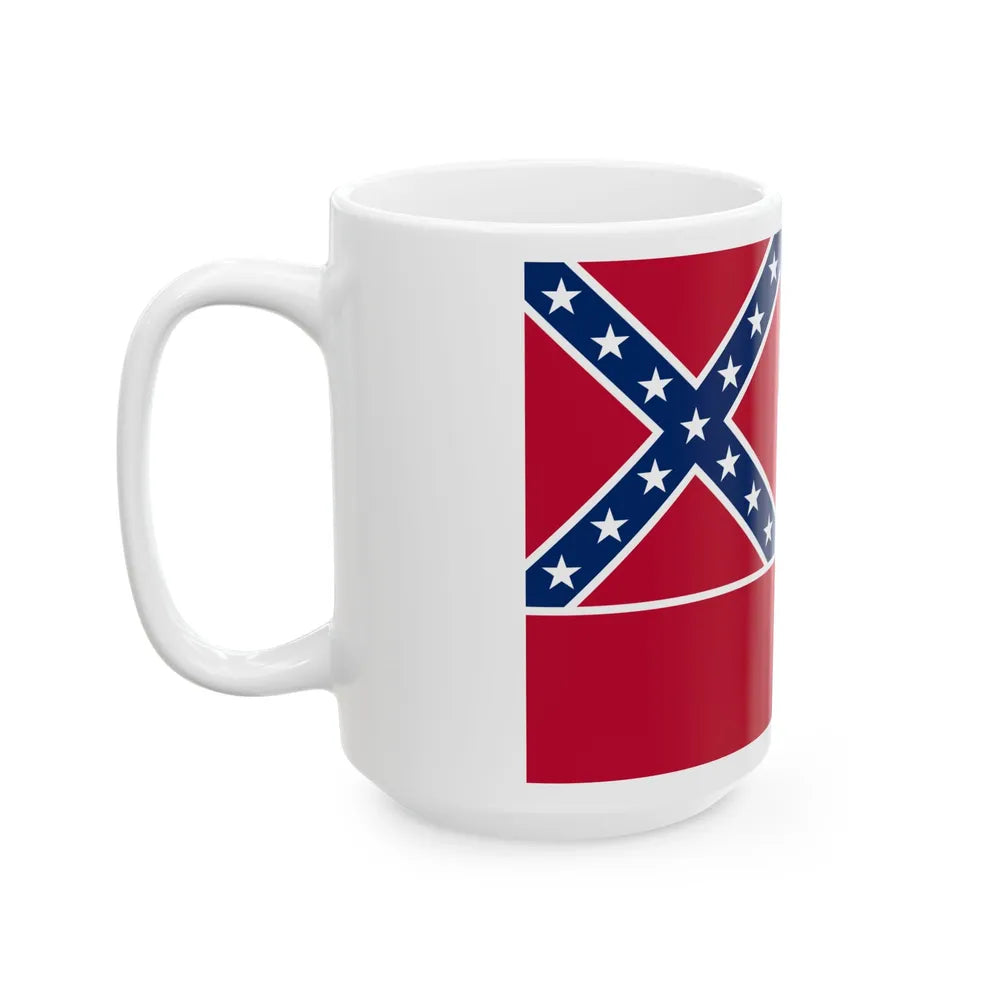 Flag of Mississippi 2001-2020 (United States) White Coffee Mug - Go Mug Yourself
