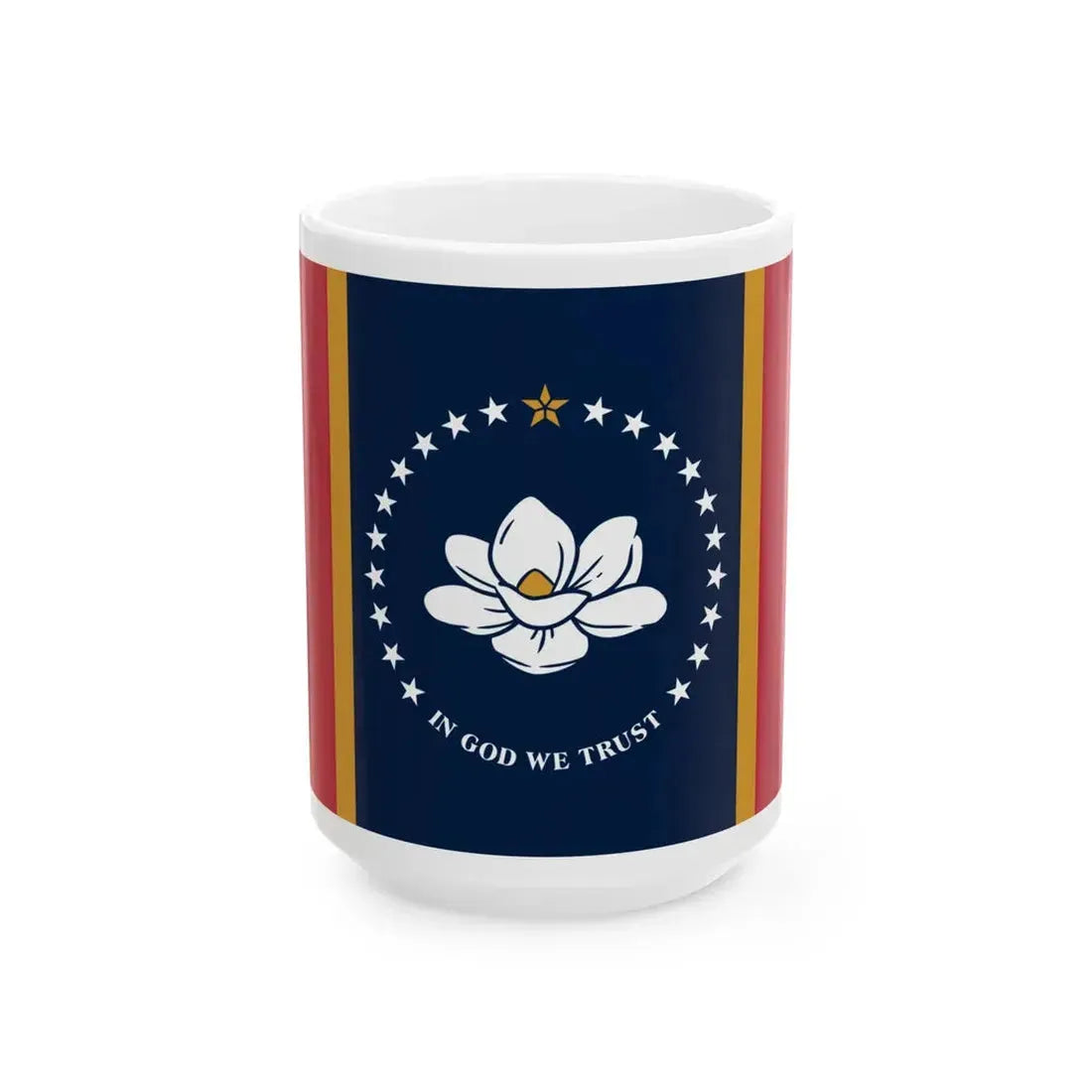 Flag of Mississippi 3-2 (United States) White Coffee Mug 15oz - Go Mug Yourself