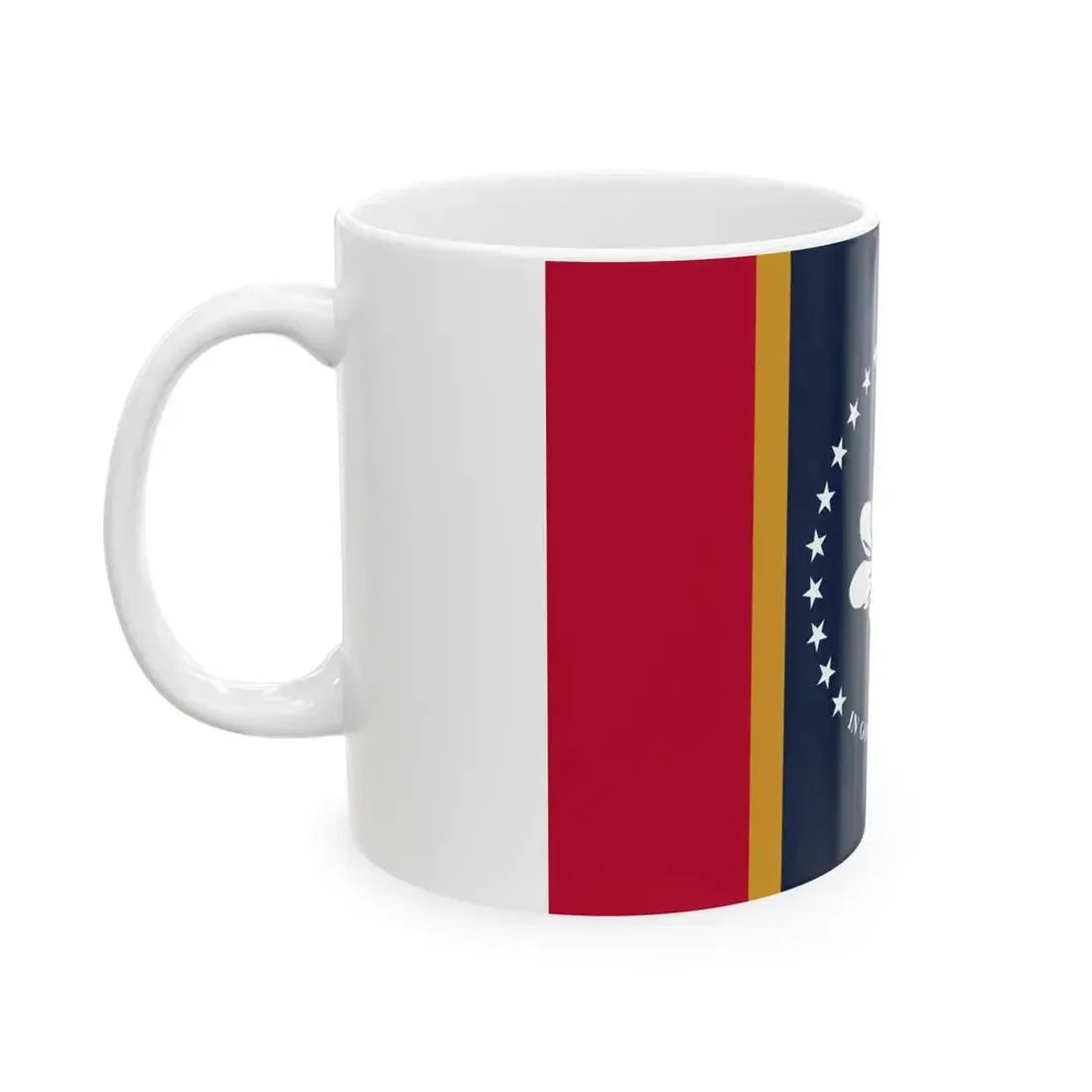 Flag of Mississippi 3-2 (United States) White Coffee Mug - Go Mug Yourself