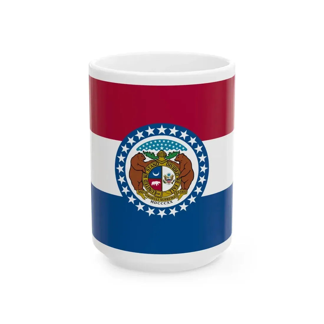 Flag of Missouri 3-2 (United States) White Coffee Mug 15oz - Go Mug Yourself