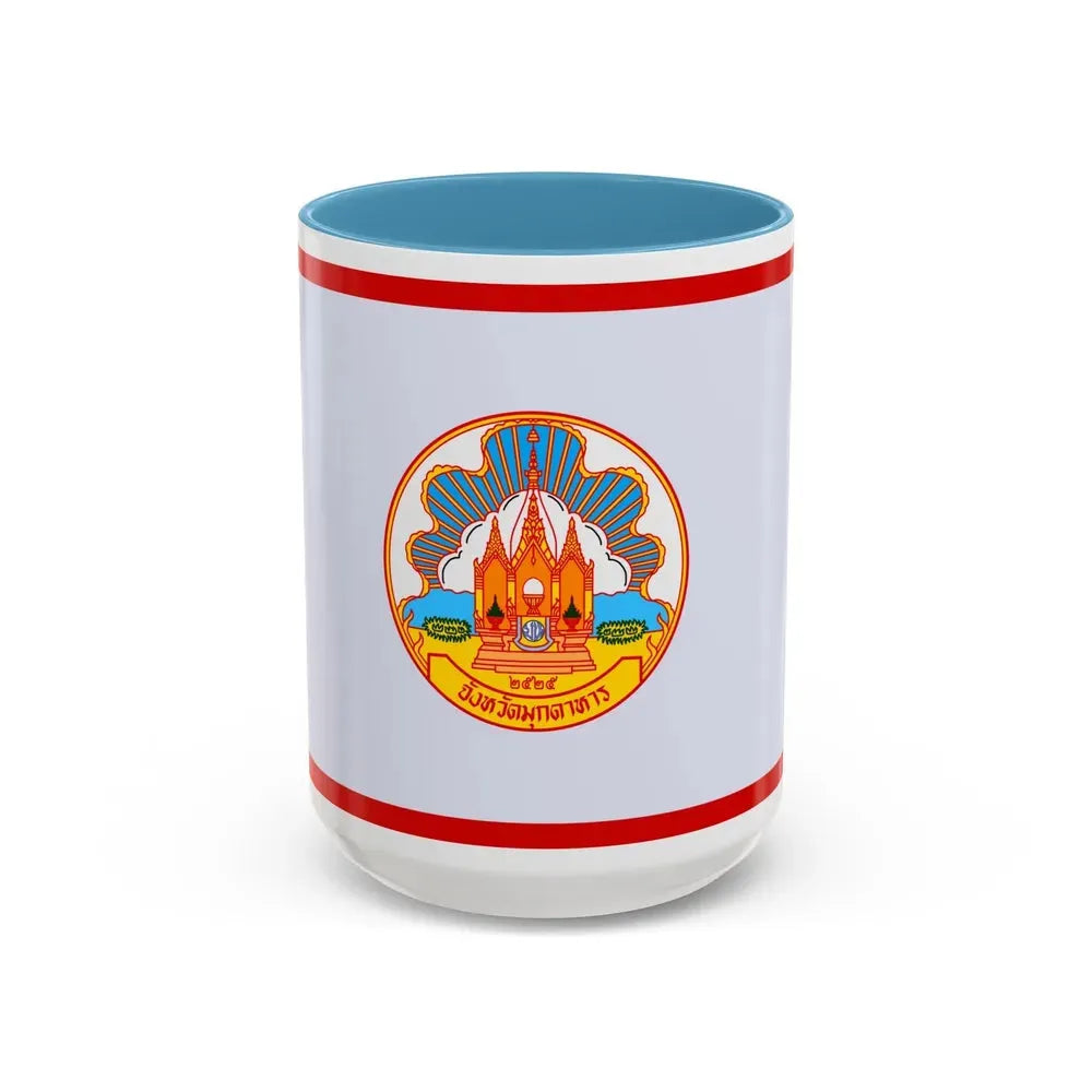 Flag of Mokdahan Province Thailand - Accent Coffee Mug 15oz Light Blue - Go Mug Yourself