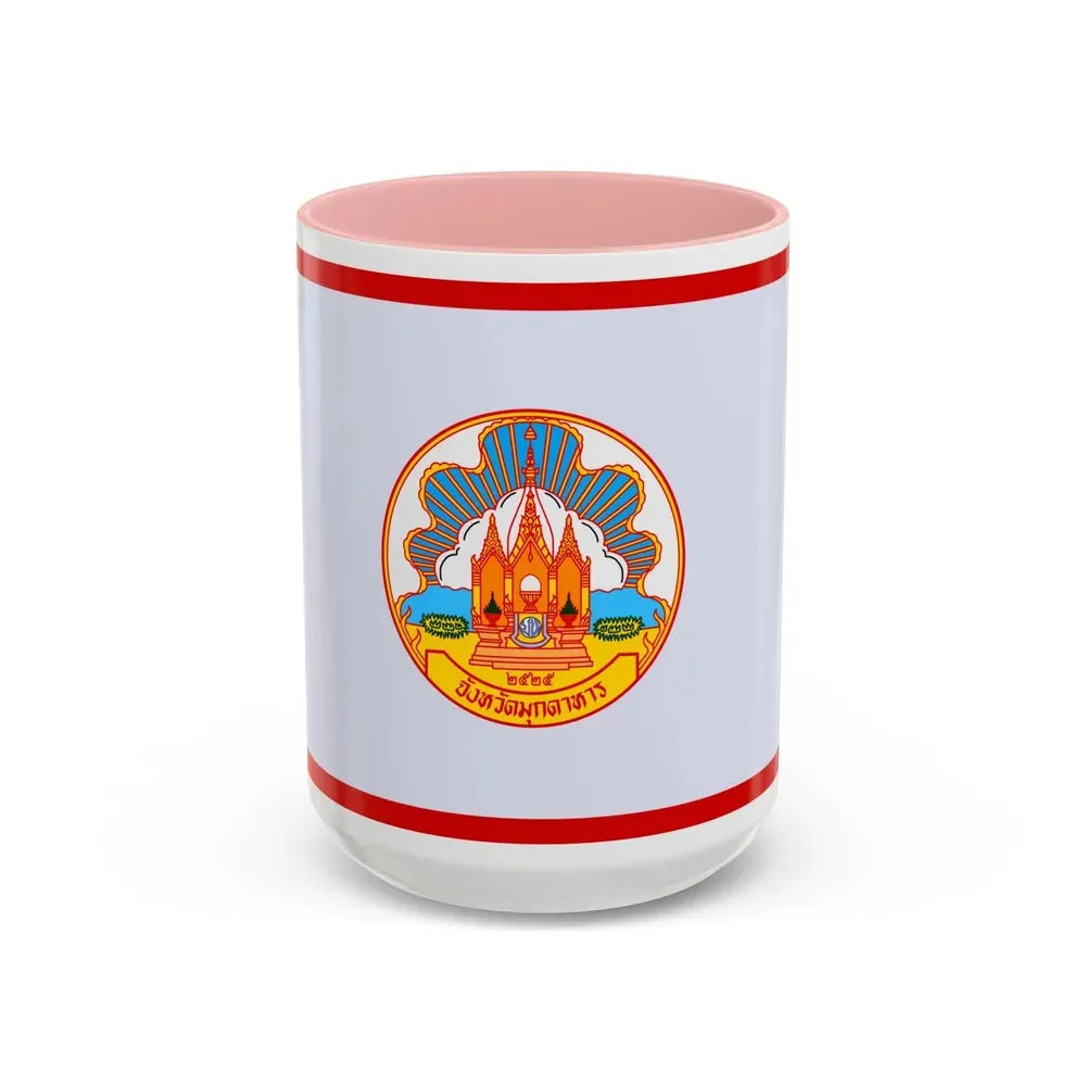 Flag of Mokdahan Province Thailand - Accent Coffee Mug 15oz Pink - Go Mug Yourself