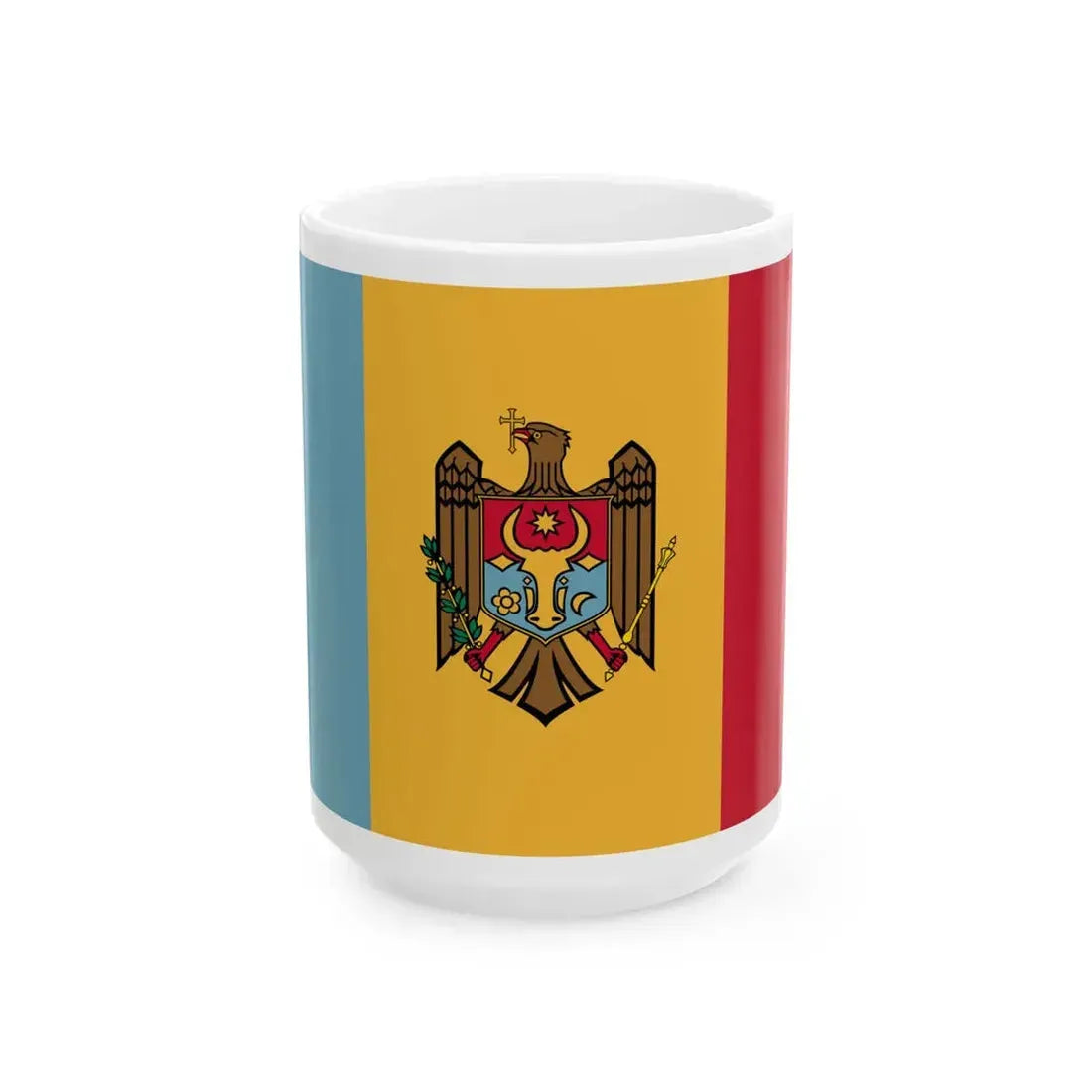 Flag of Moldova Album des pavillons Pantone approximation (Moldova) White Coffee Mug 15oz - Go Mug Yourself