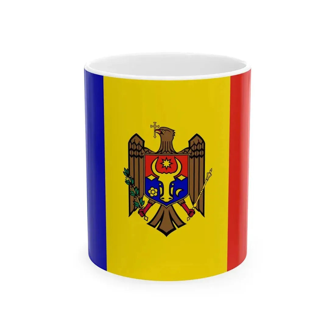 Flag of Moldova Alternate color shade (Moldova) White Coffee Mug 11oz - Go Mug Yourself