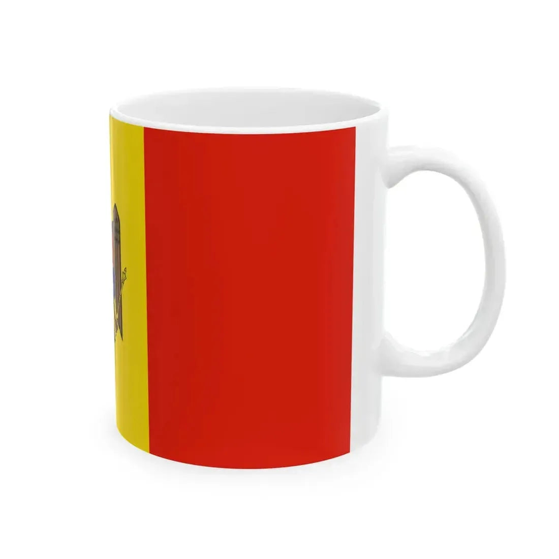 Flag of Moldova Alternate color shade (Moldova) White Coffee Mug - Go Mug Yourself