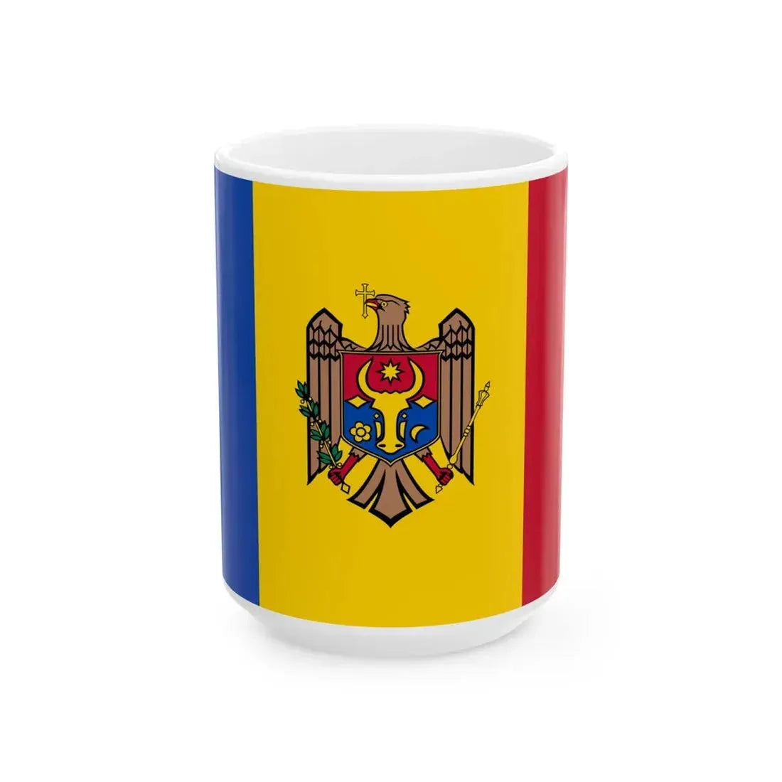 Flag of Moldova (Moldova) White Coffee Mug 15oz - Go Mug Yourself