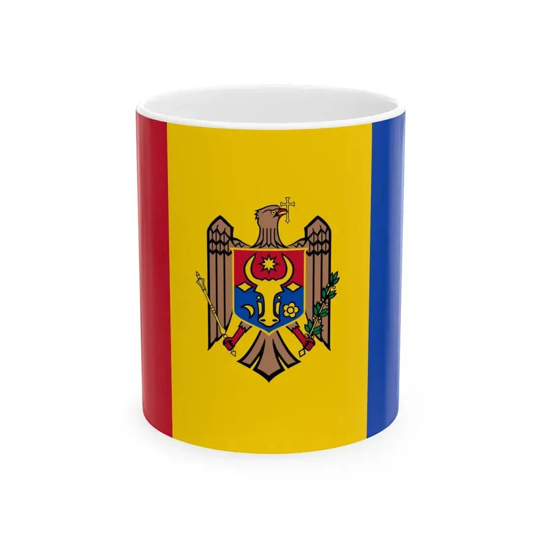 Flag of Moldova reverse (Moldova) White Coffee Mug 11oz - Go Mug Yourself