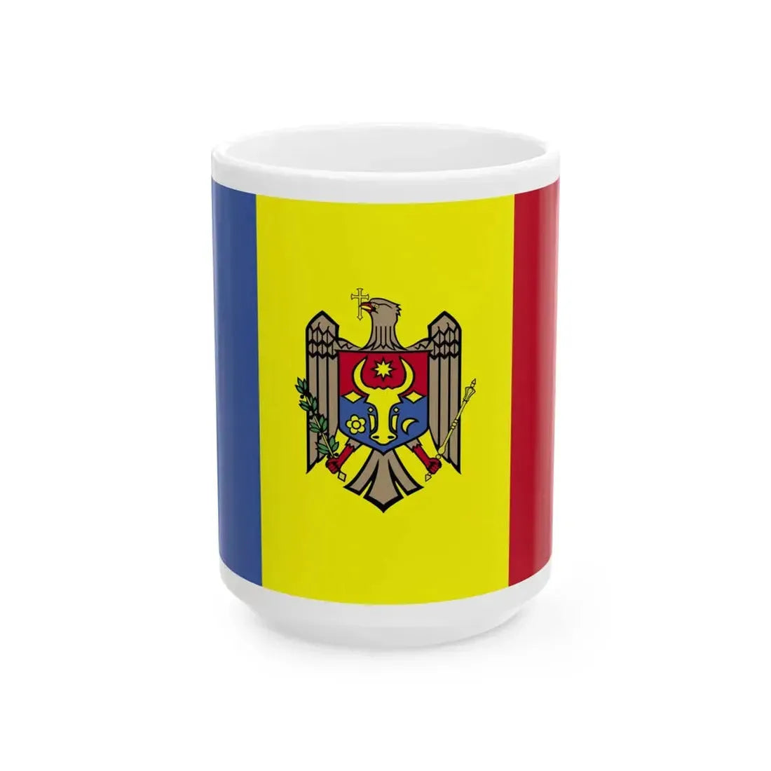 Flag of Moldova WFB 2004 (Moldova) White Coffee Mug 15oz - Go Mug Yourself