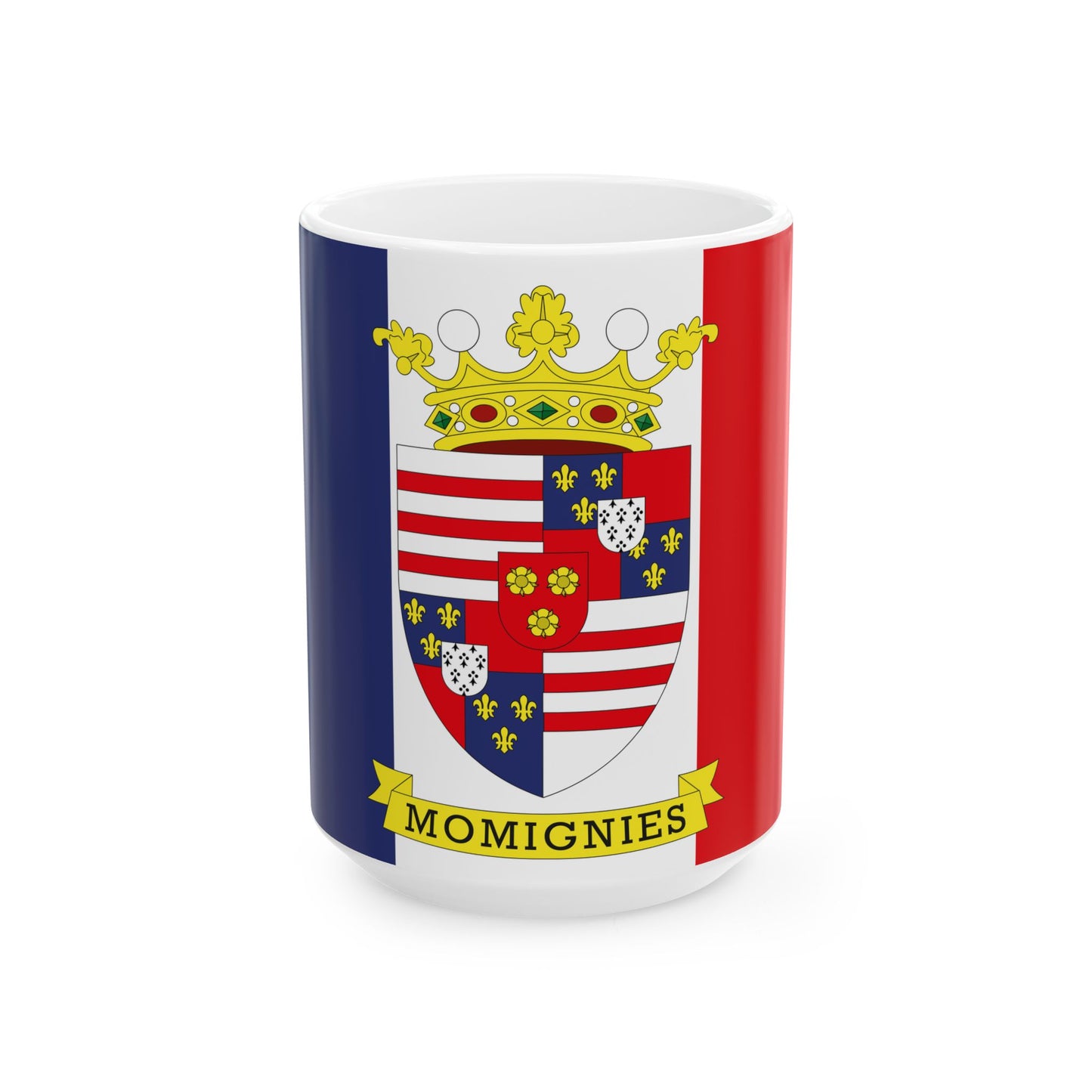 Flag of Momignies Belgium (Belgium) White Coffee Mug-15oz-Go Mug Yourself